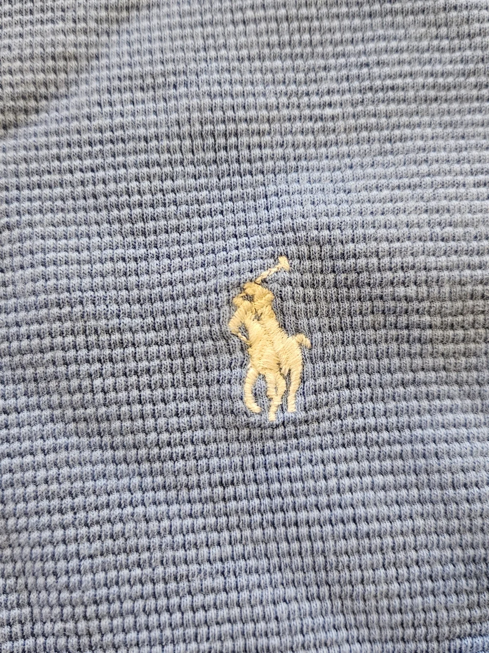 Polo by Ralph Lauren Light Blue Waffle Knit Crewneck Long Sleeve Shirt - Picture 2 of 6